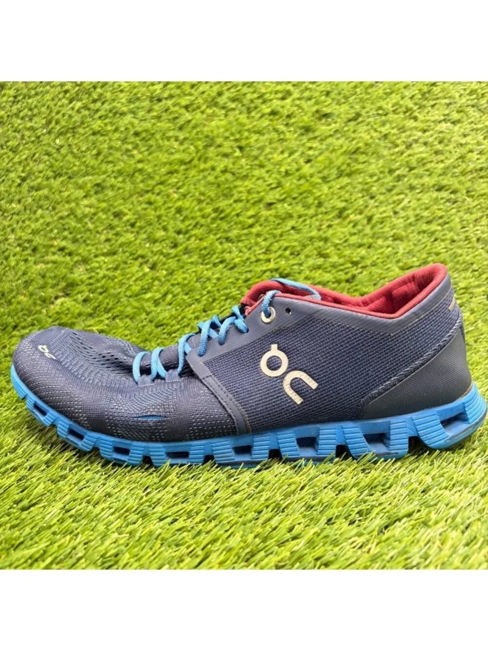 On Cloud X Mens Size 9.5 Navy Blue Athletic Running Walking Shoes Sneakers
